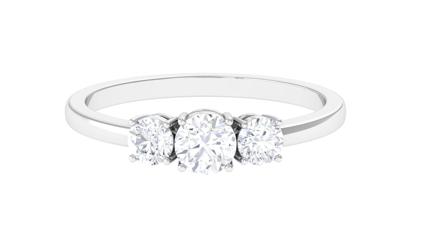 Natural Diamond 3 Stone Engagement Ring with Certificate