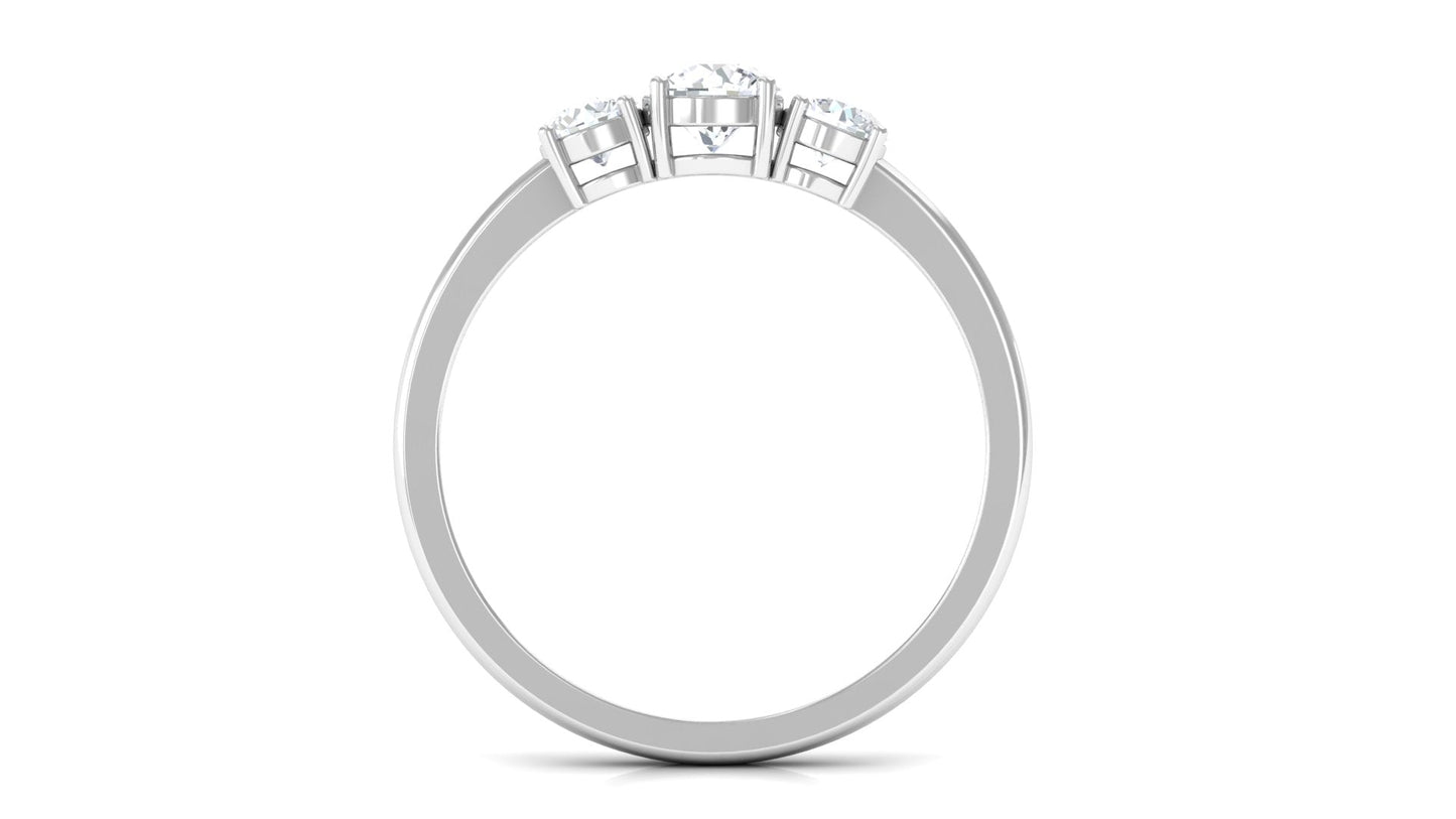 Natural Diamond 3 Stone Engagement Ring with Certificate
