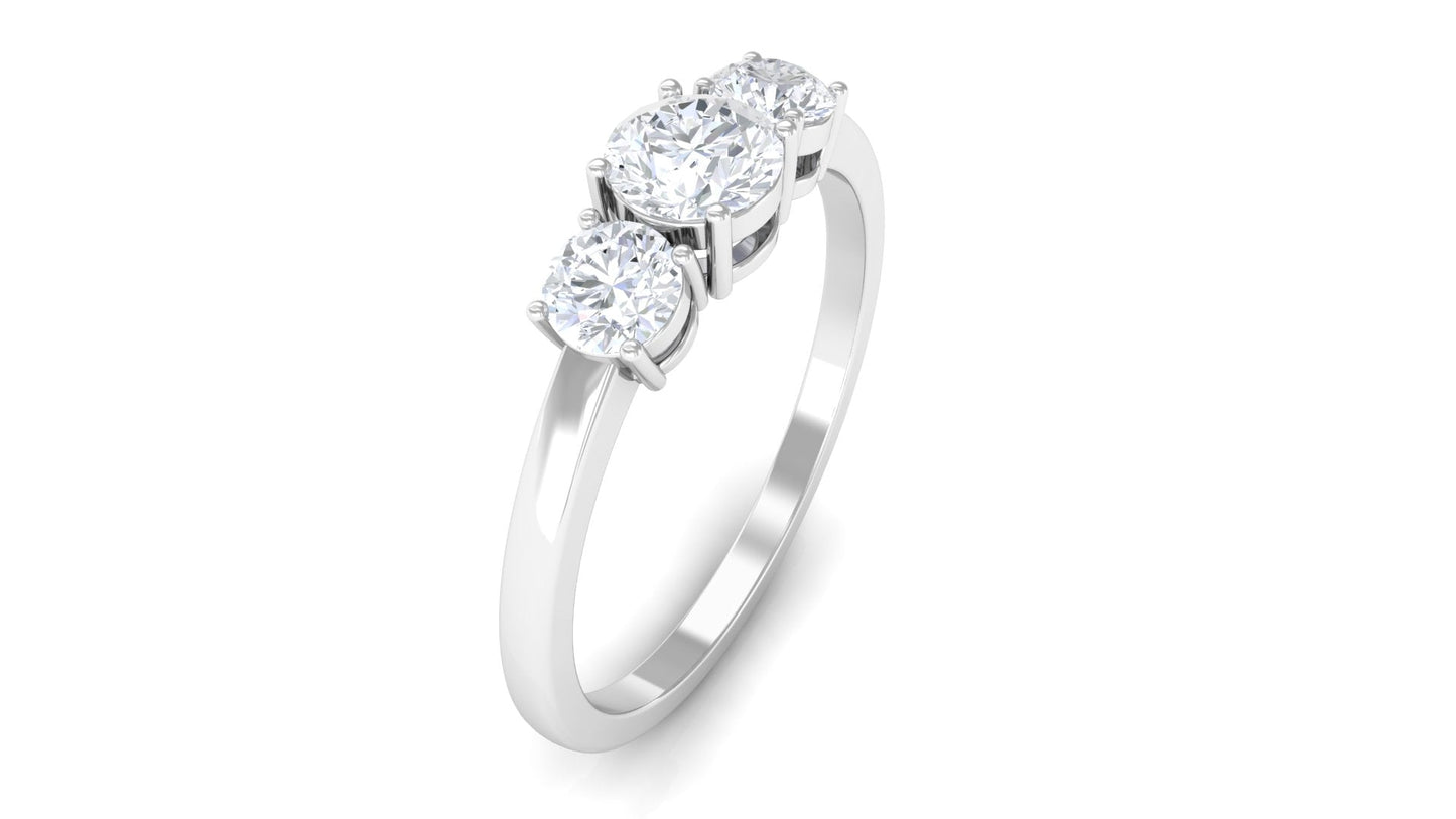 Natural Diamond 3 Stone Engagement Ring with Certificate