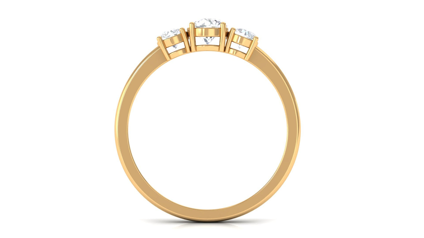 Natural Diamond 3 Stone Engagement Ring with Certificate