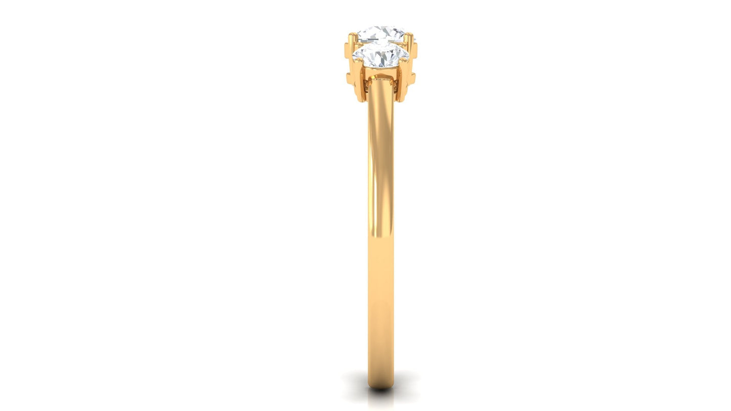 Natural Diamond 3 Stone Engagement Ring with Certificate