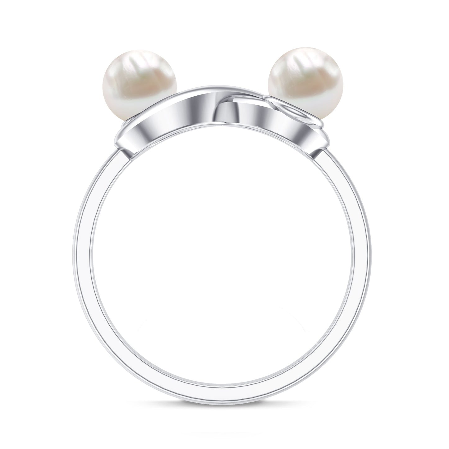 4 Carat Toi et Moi Freshwater Pearl Infinity Promise Ring