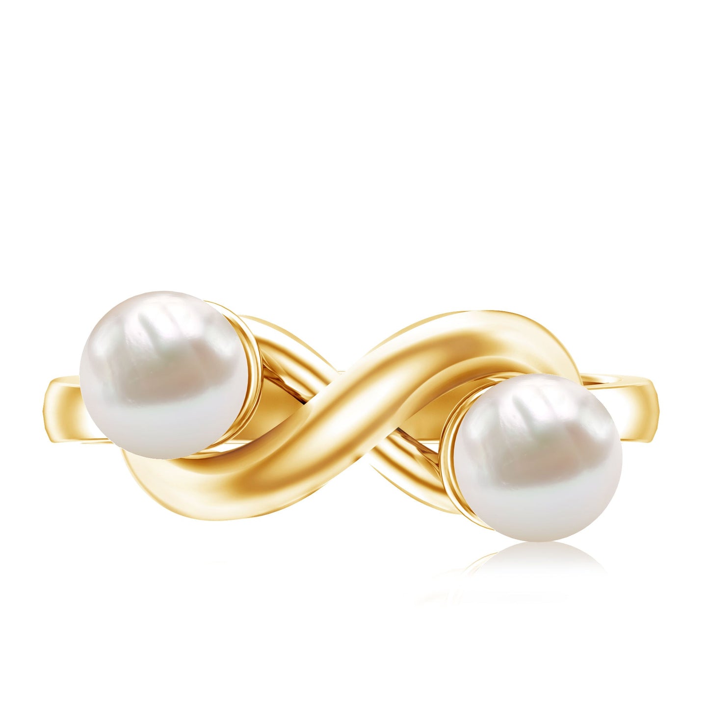 4 Carat Toi et Moi Freshwater Pearl Infinity Promise Ring