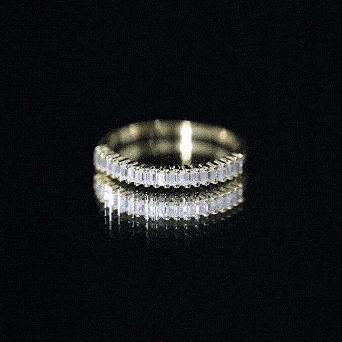 Baguette Cut Moissanite Half Eternity Wedding Band