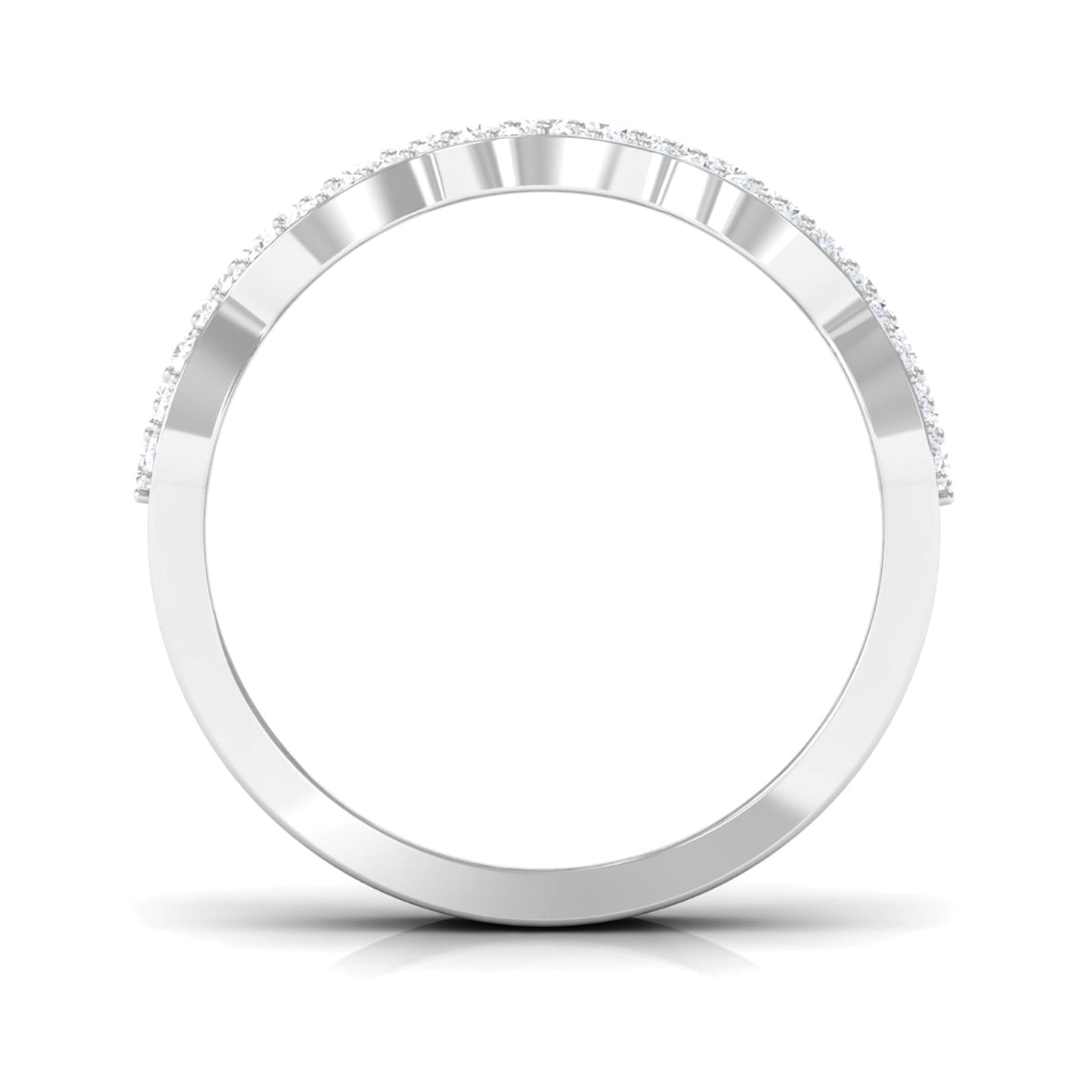 Round and Baguette Cut Zircon Classic Wedding Band Ring