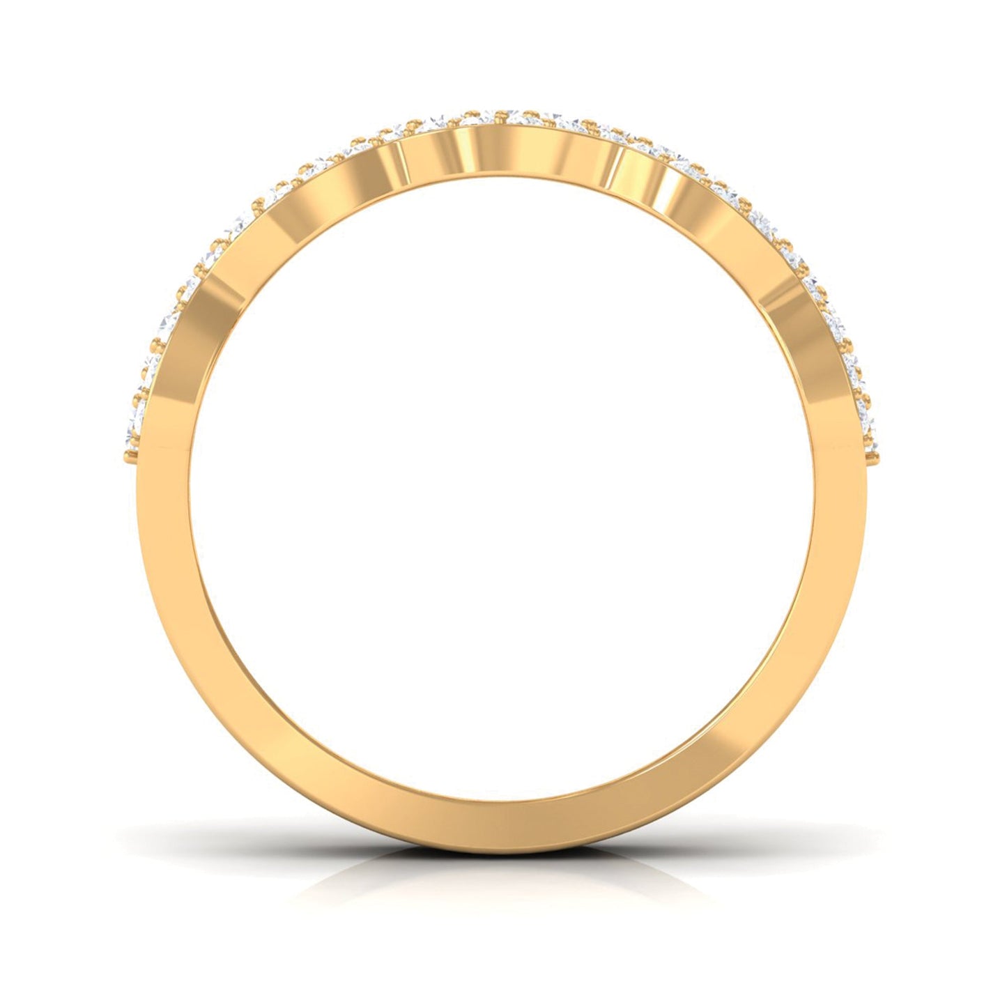Round and Baguette Cut Zircon Classic Wedding Band Ring