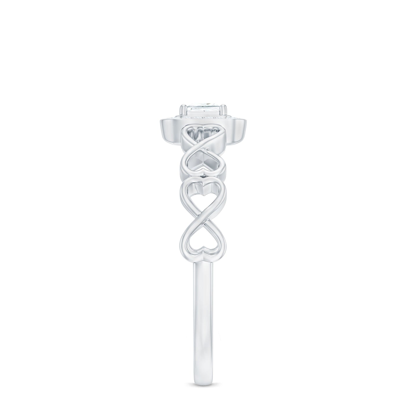 1/2 CT Infinity Heart Cubic Zirconia Engagement Ring