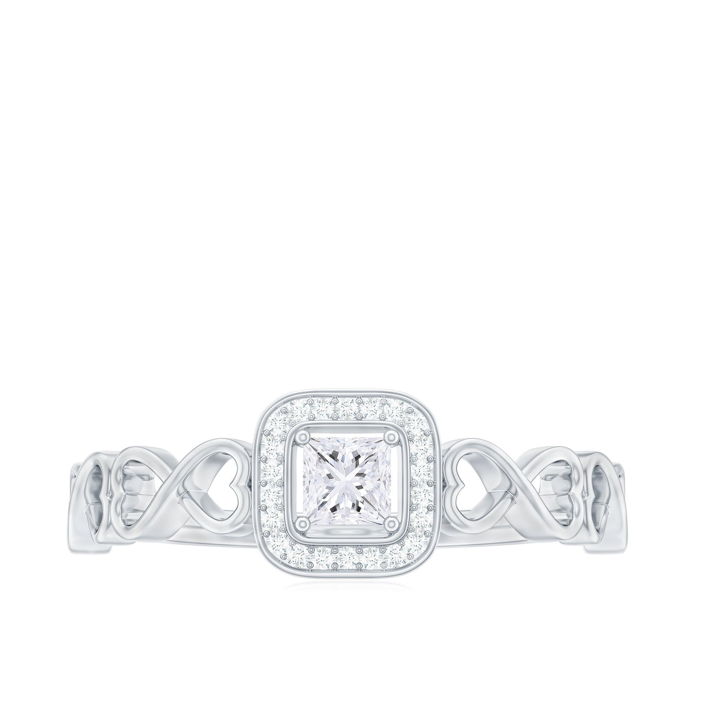 1/2 CT Infinity Heart Cubic Zirconia Engagement Ring