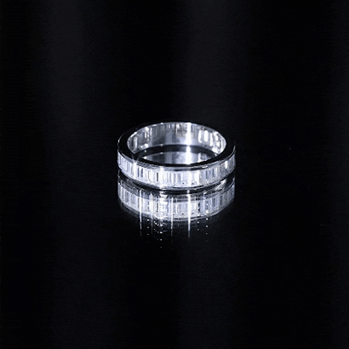 1/2 CT Channel Set Baguette Cut Zircon Eternity Band Ring