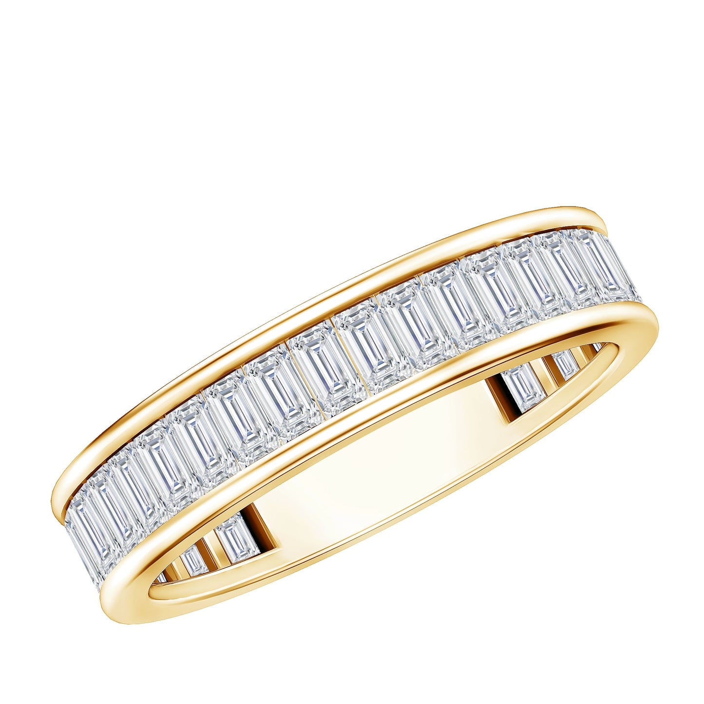 1/2 CT Channel Set Baguette Cut Zircon Eternity Band Ring