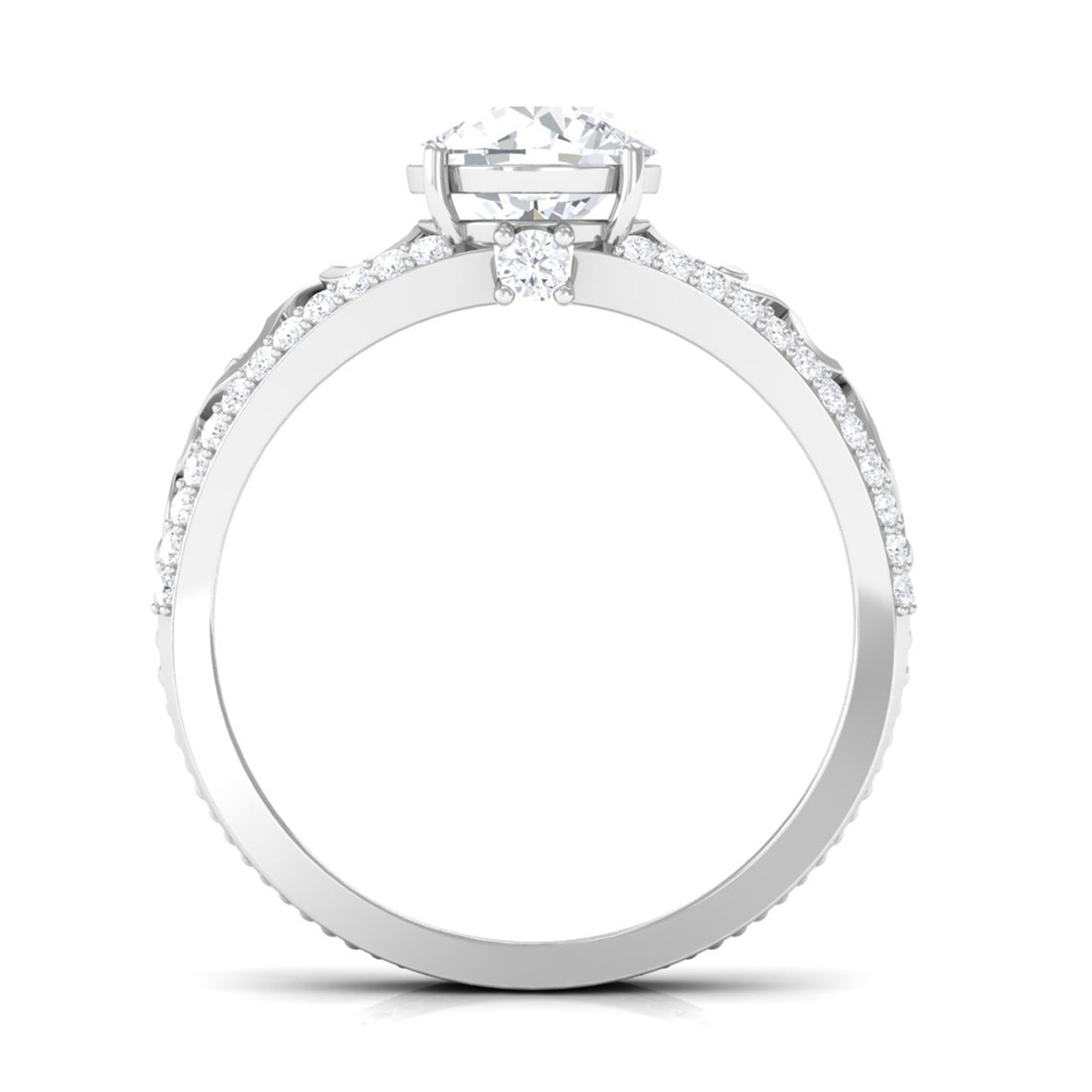 Solitaire 1 Carat Cubic Zirconia Vintage Looking Engagement Ring