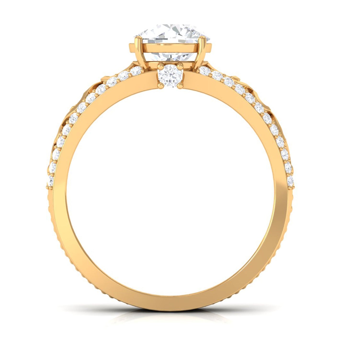 Solitaire 1 Carat Cubic Zirconia Vintage Looking Engagement Ring