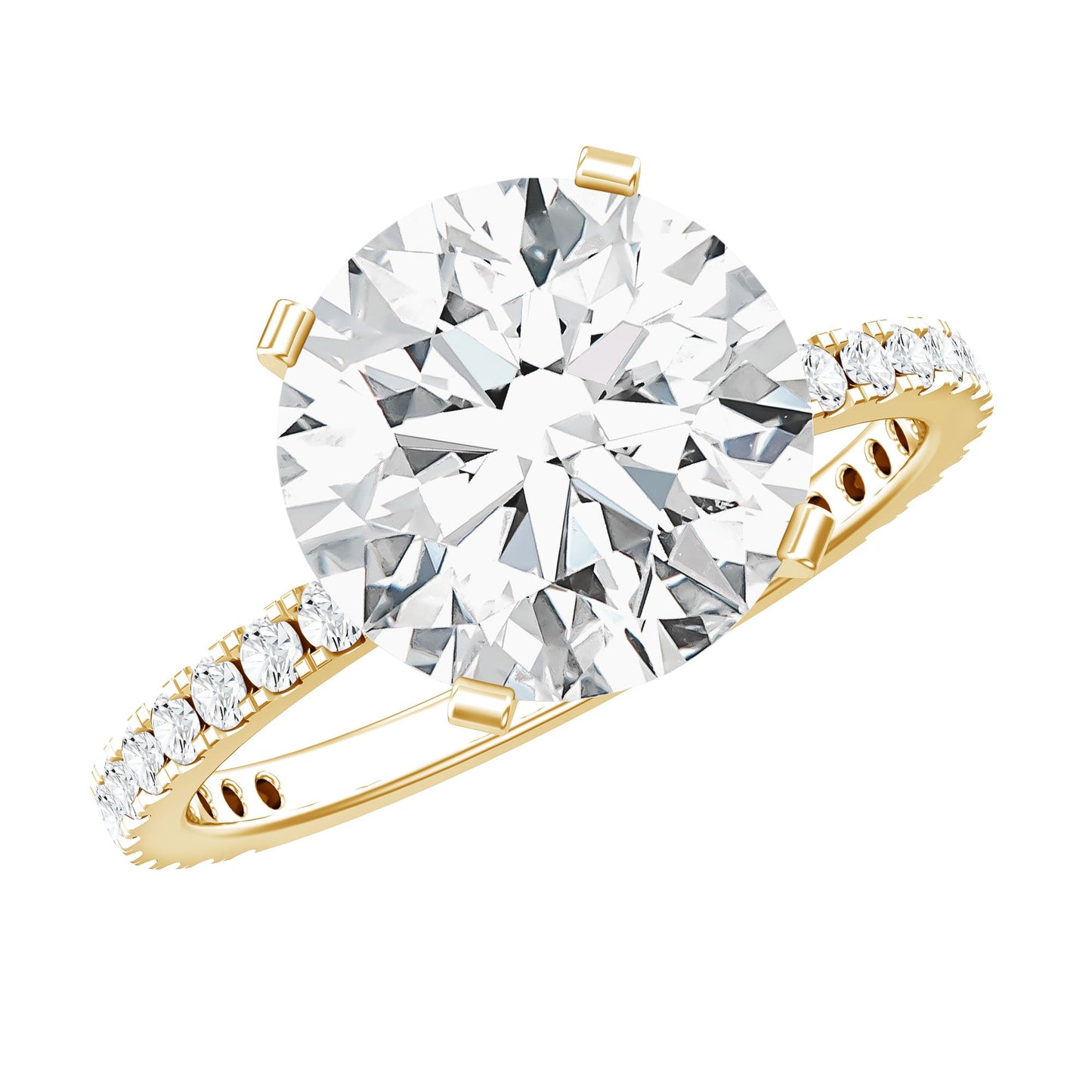 Round Zircon Solitaire Engagement Ring