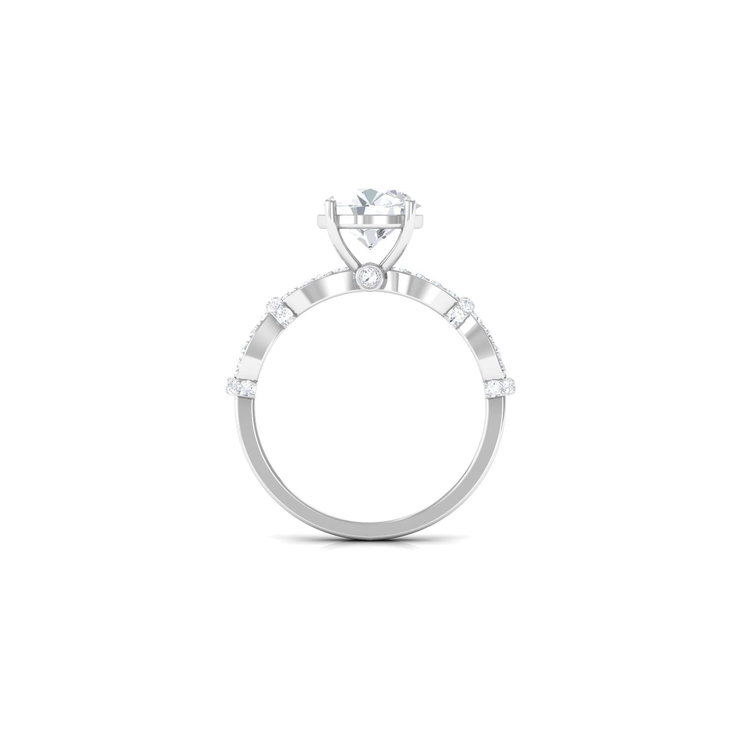 3 CT Solitaire Cubic Zirconia Criss Cross Engagement Ring