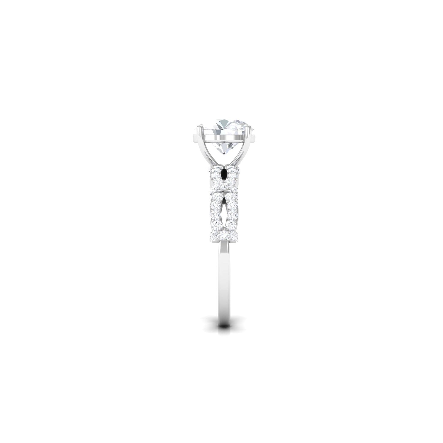 3 CT Solitaire Cubic Zirconia Criss Cross Engagement Ring