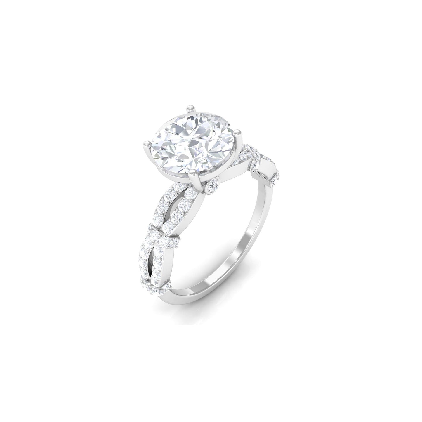 3 CT Solitaire Cubic Zirconia Criss Cross Engagement Ring