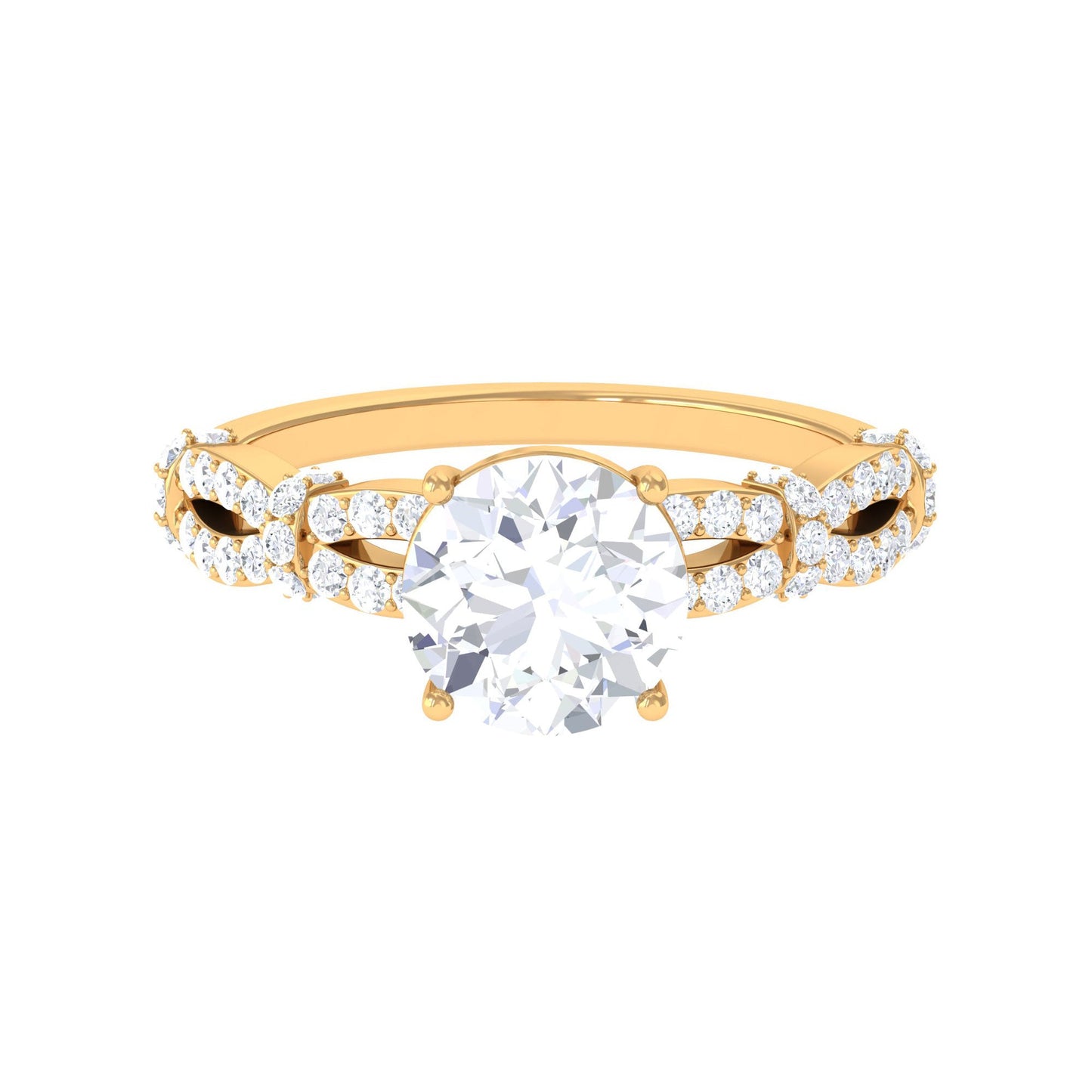 3 CT Solitaire Cubic Zirconia Criss Cross Engagement Ring