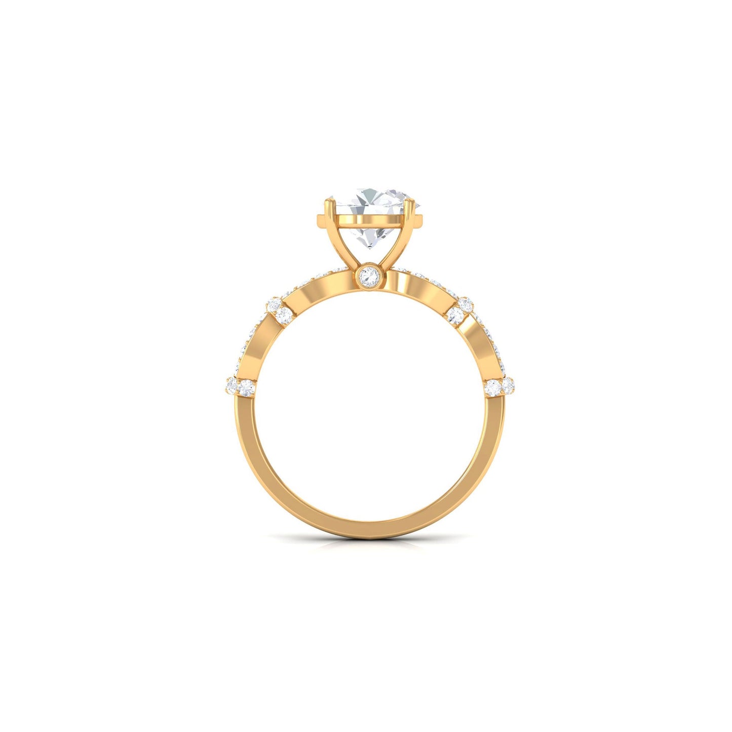 3 CT Solitaire Cubic Zirconia Criss Cross Engagement Ring