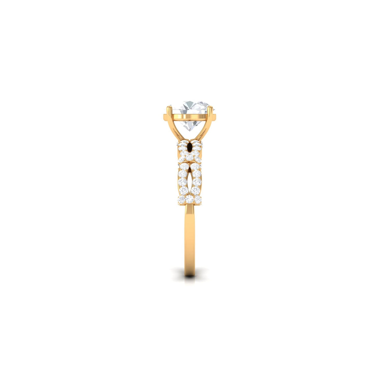 3 CT Solitaire Cubic Zirconia Criss Cross Engagement Ring