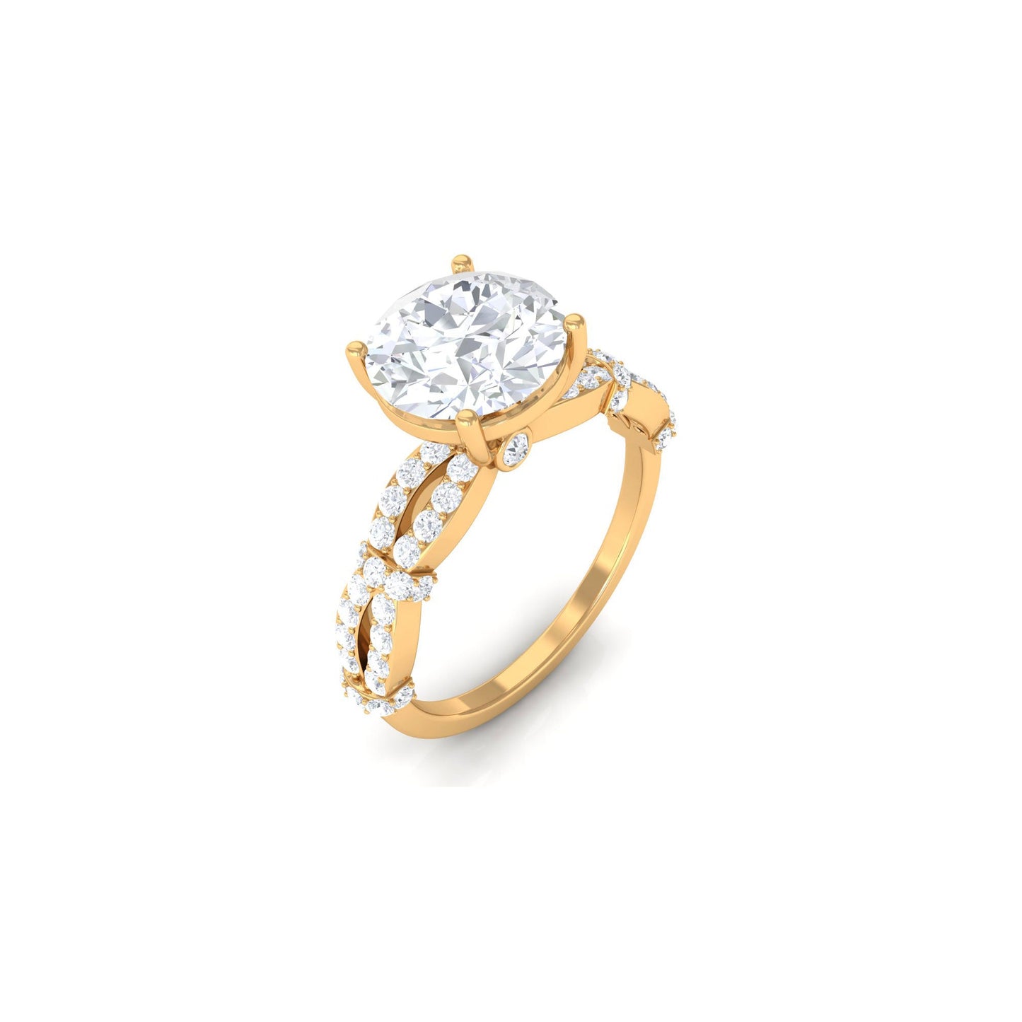 3 CT Solitaire Cubic Zirconia Criss Cross Engagement Ring