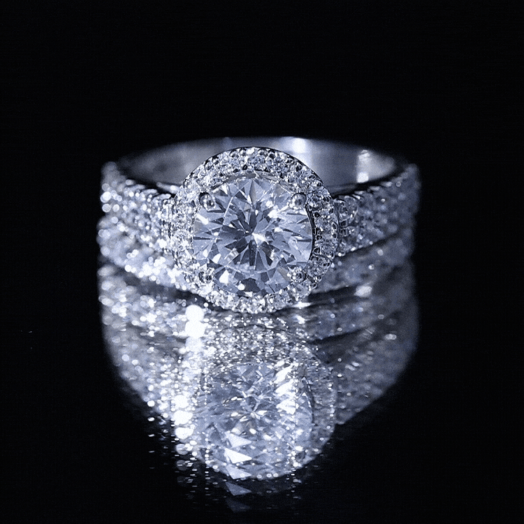 Cubic Zirconia Bridal Ring Set with Stackable Band