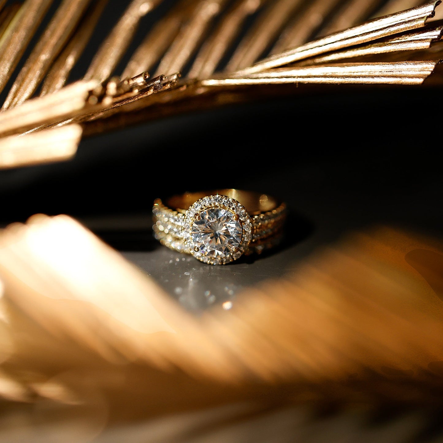 Cubic Zirconia Bridal Ring Set with Stackable Band