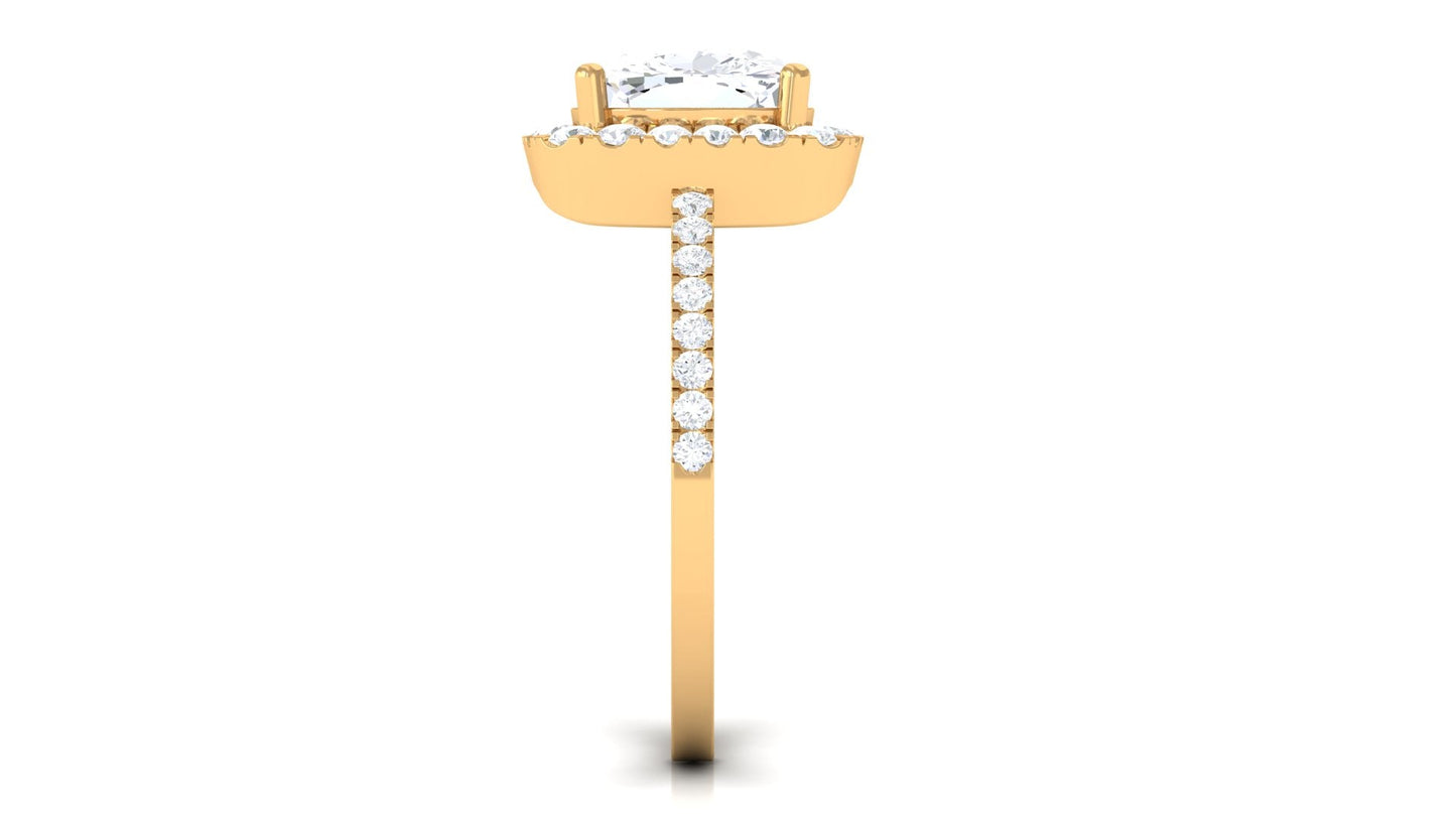4.25 CT Cushion Cut Zircon Engagement Ring with Halo