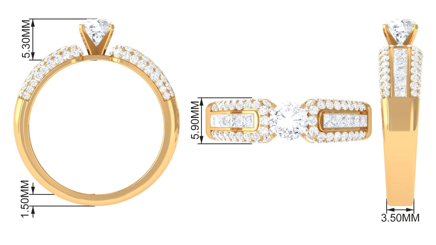 Certified Cubic Zirconia Statement Engagement Ring