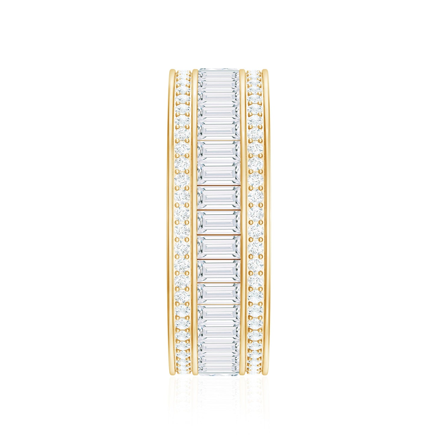 Baguette Cut Cubic Zirconia Wide Wedding Band