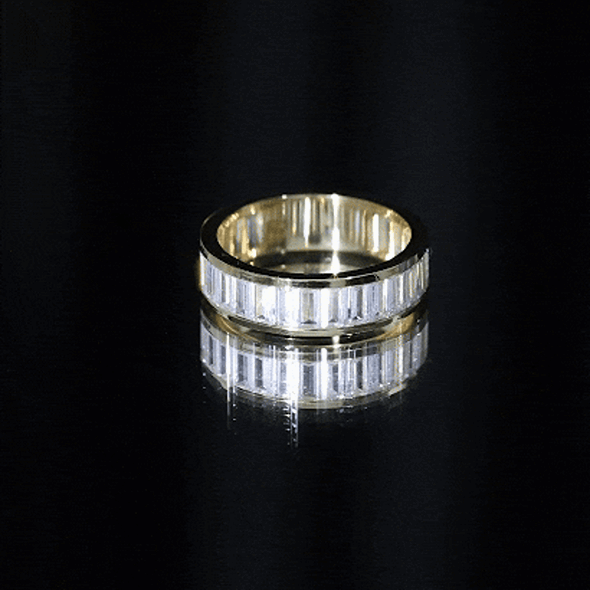 Baguette Cut Zircon Eternity Anniversary Band Ring