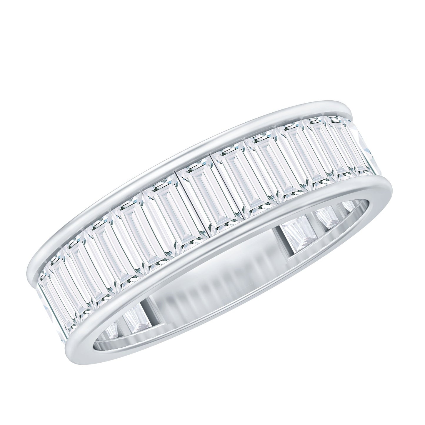 Baguette Cut Zircon Eternity Anniversary Band Ring
