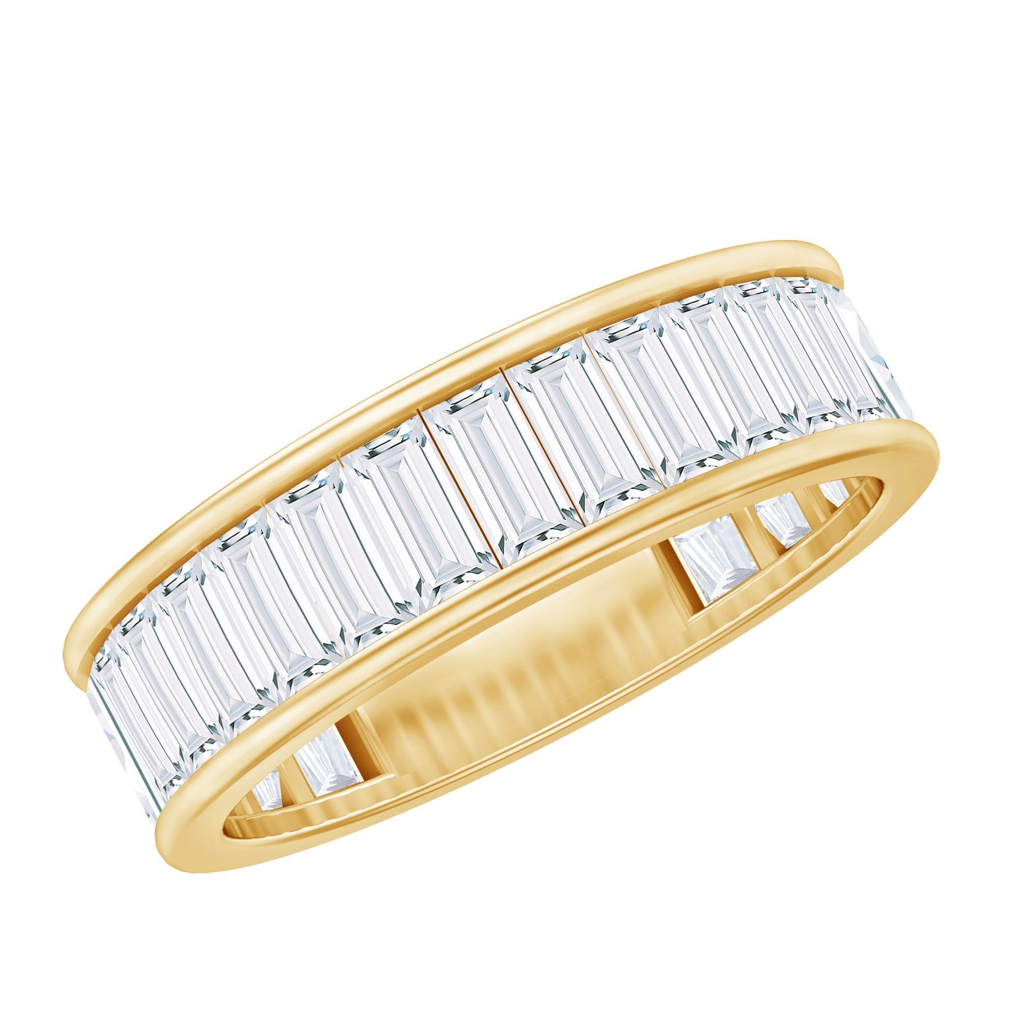 Baguette Cut Zircon Eternity Anniversary Band Ring