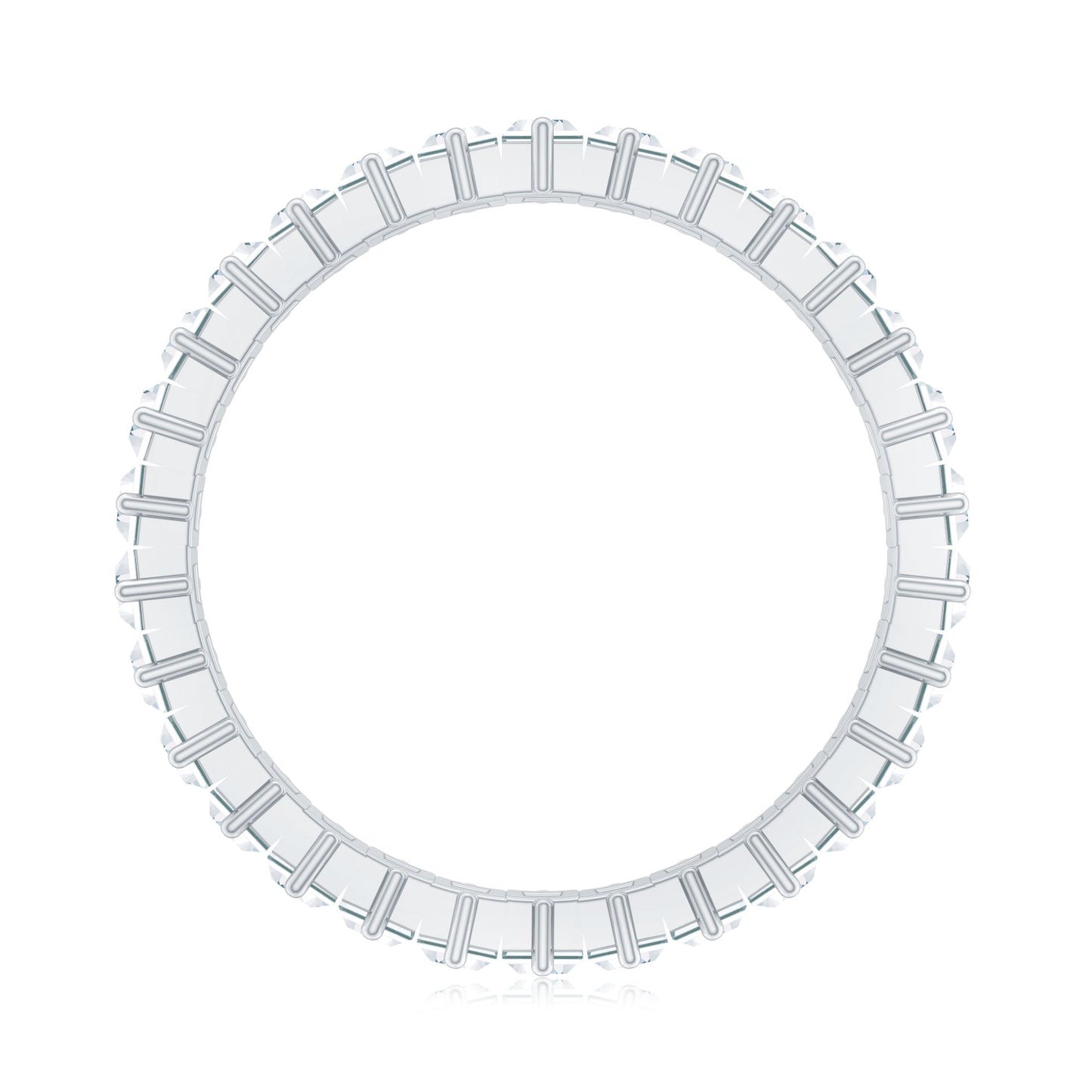 Baguette Cut Cubic Zirconia Uneven Eternity Band Ring