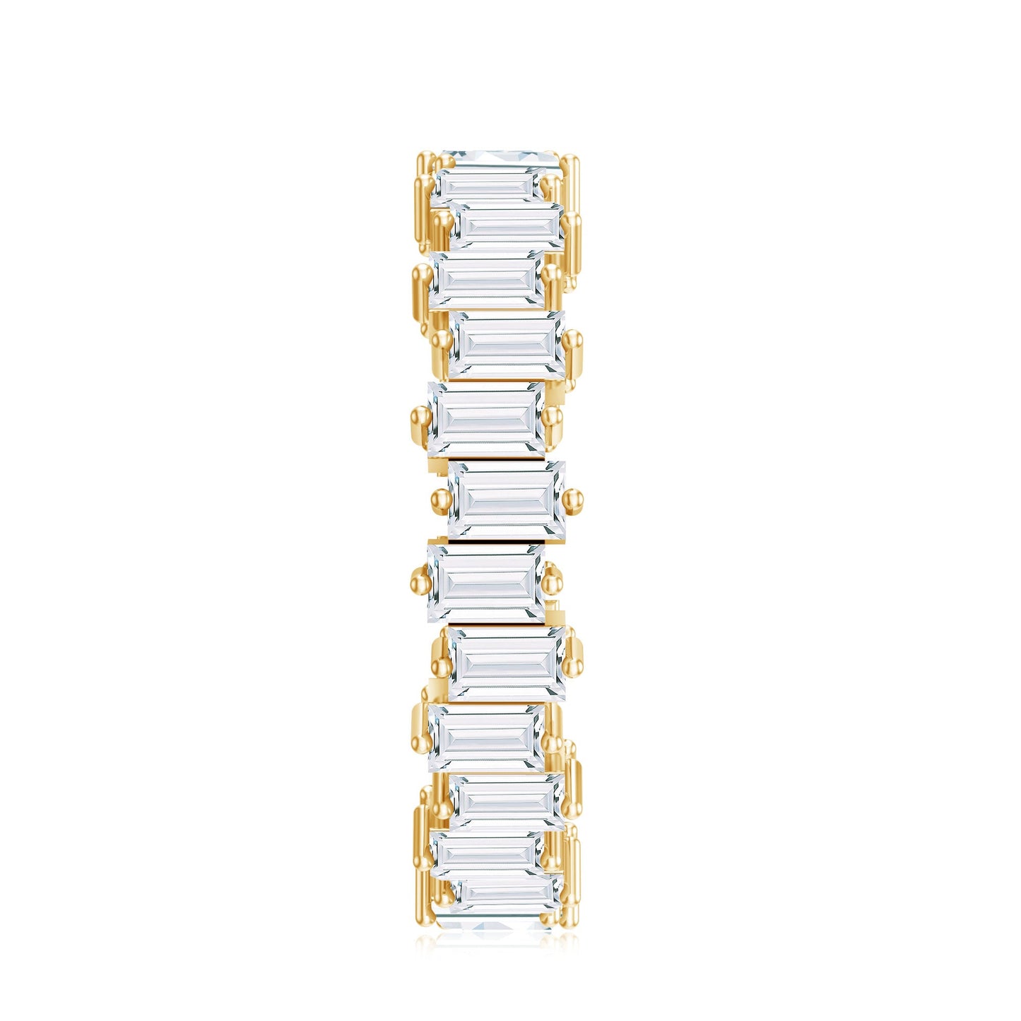 Baguette Cut Cubic Zirconia Uneven Eternity Band Ring