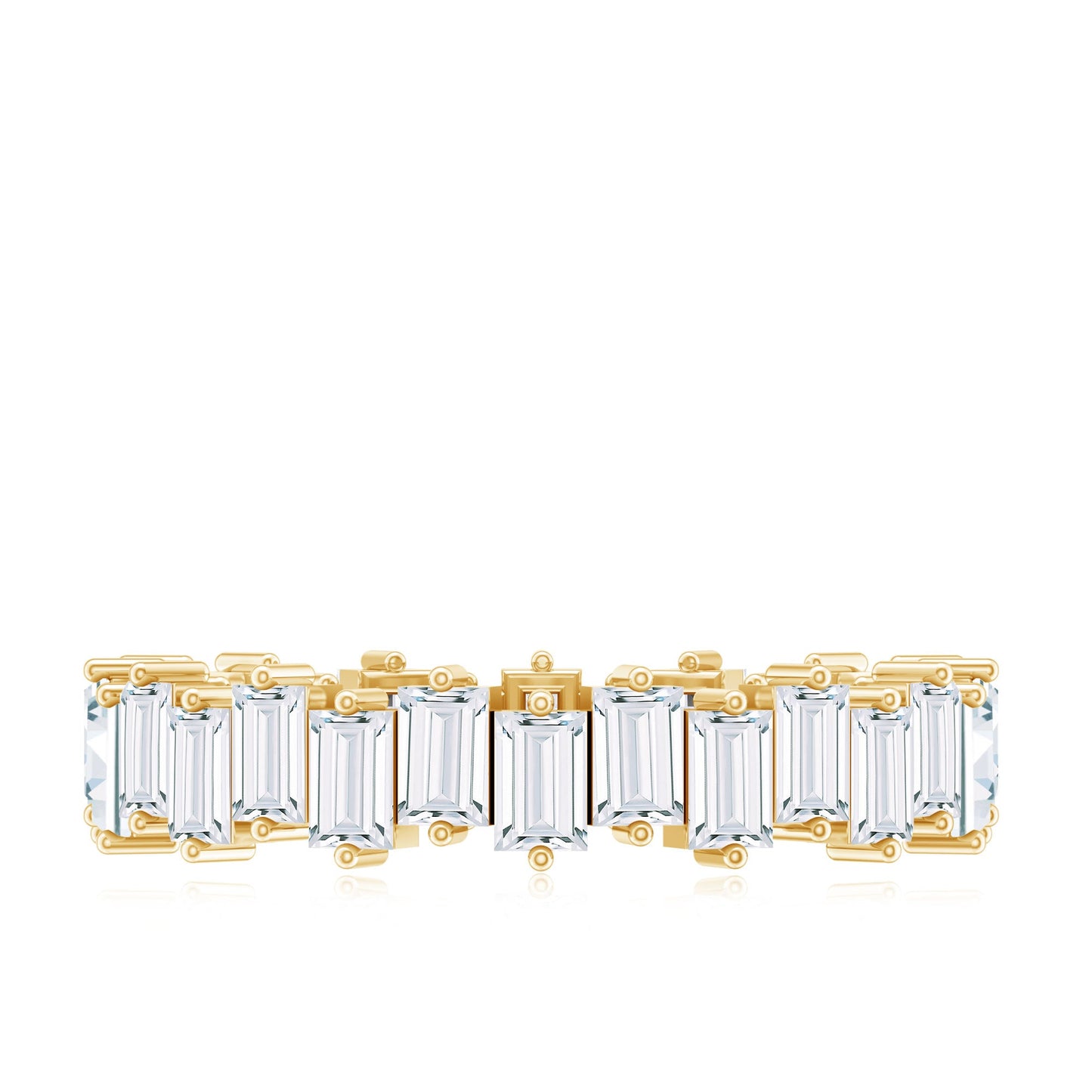 Baguette Cut Cubic Zirconia Uneven Eternity Band Ring