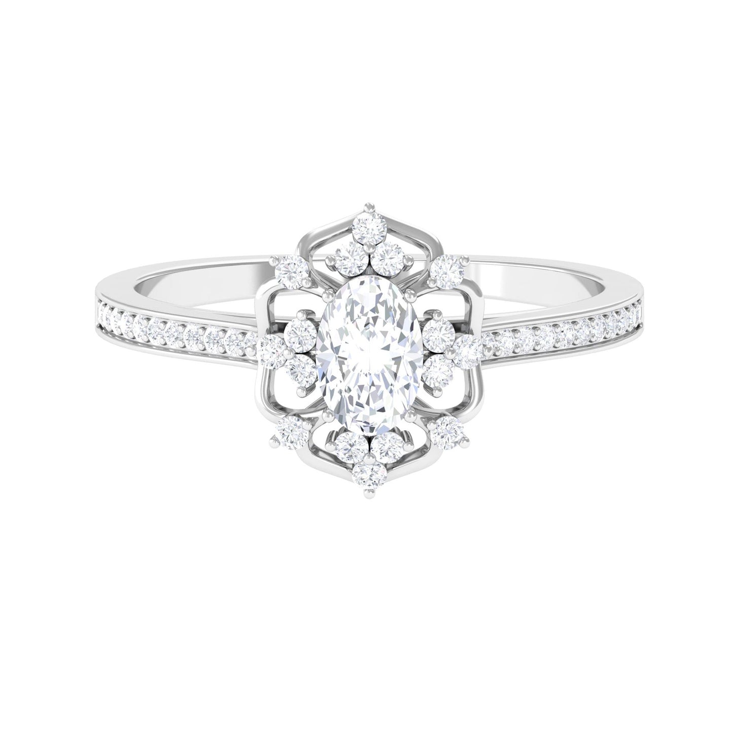 1.25 CT Vintage Inspired Zircon Flower Engagement Ring