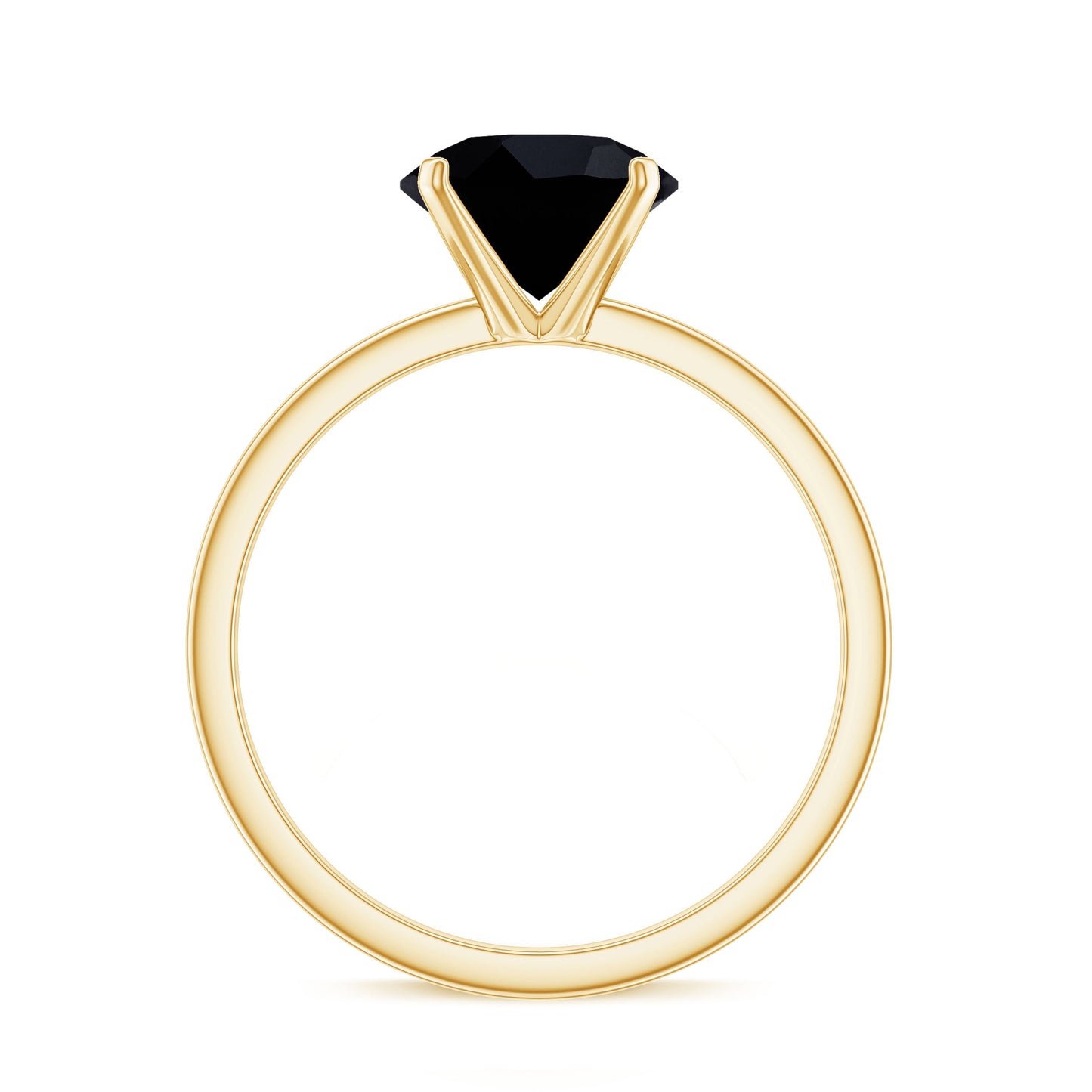 Certified Real 2.5 Carat Black Spinel Solitaire Engagement Ring