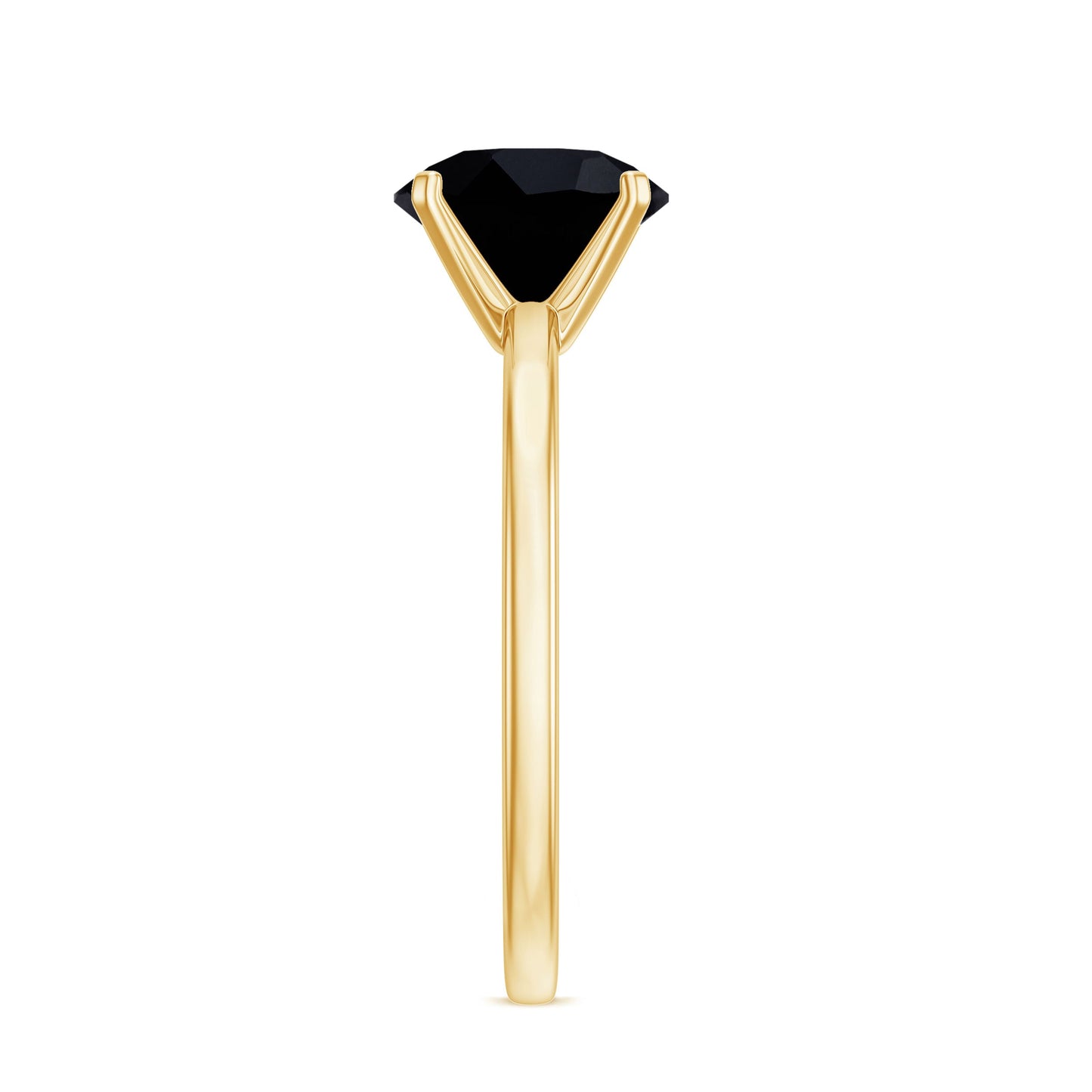 Certified Real 2.5 Carat Black Spinel Solitaire Engagement Ring