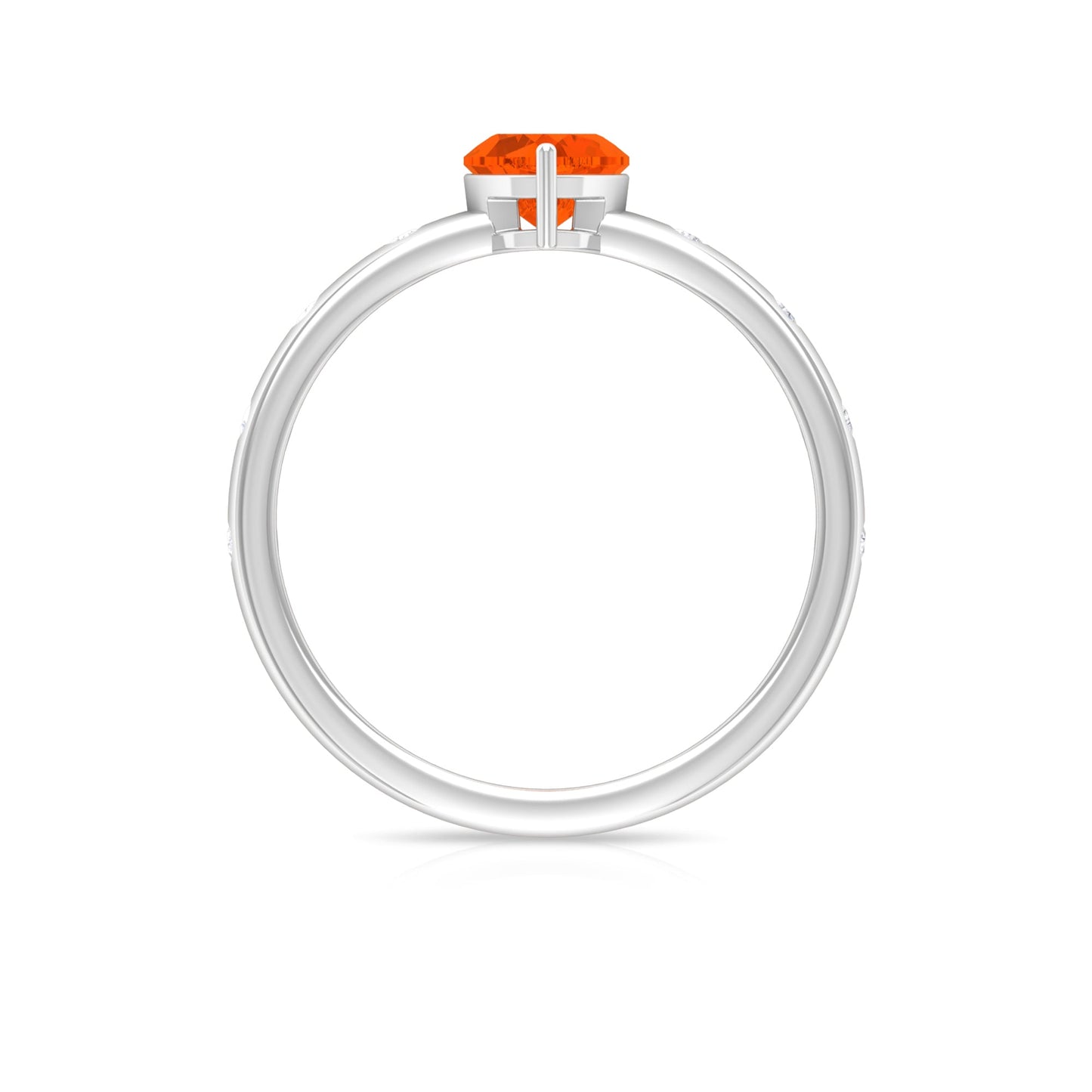 1/2 Carat Fire Opal Heart Engagement Ring with Diamond
