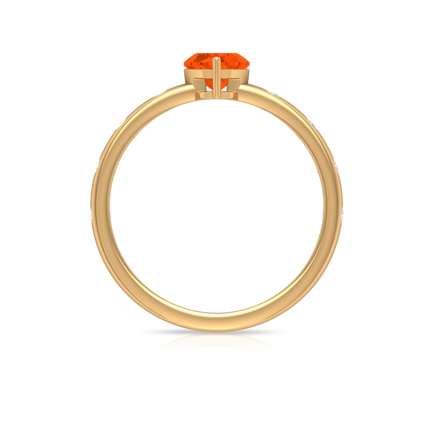 1/2 Carat Fire Opal Heart Engagement Ring with Diamond