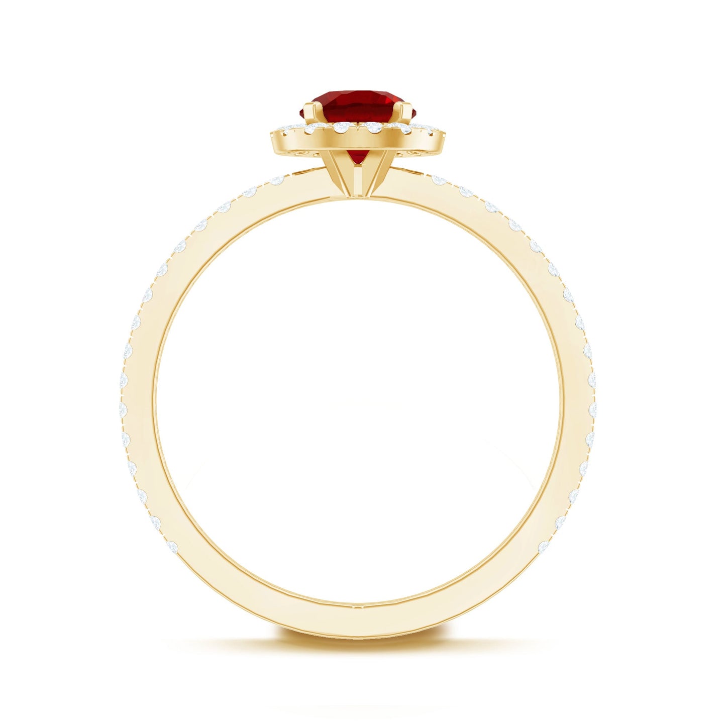 1 CT Minimal Created Ruby and Diamond Engagement Ring