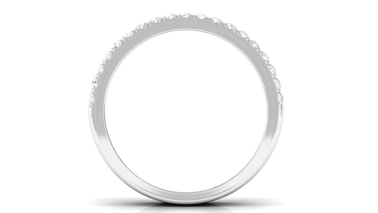 1.50 CT Certified Zircon Semi Eternity Ring in Pave Setting