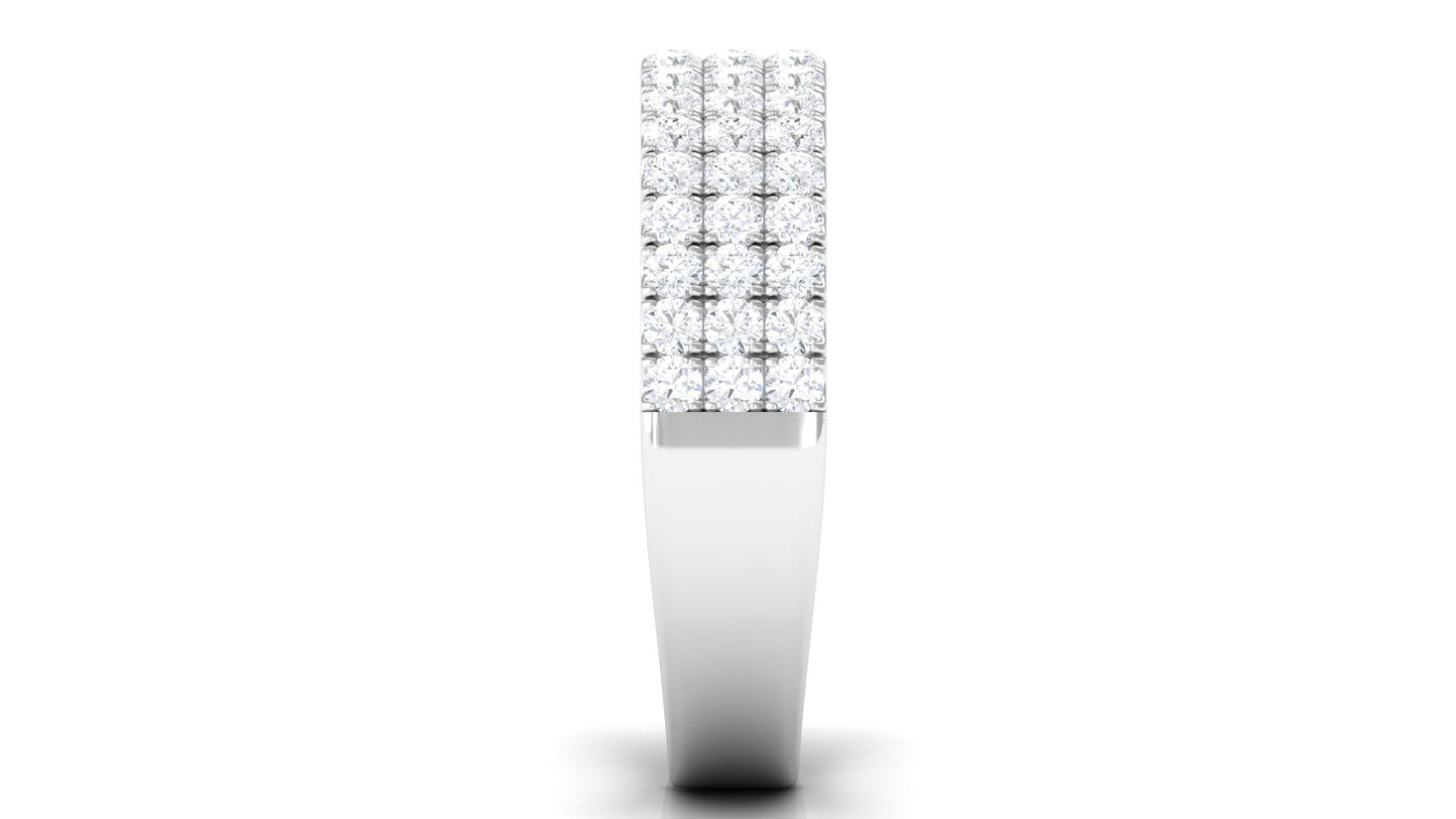 1.50 CT Certified Zircon Semi Eternity Ring in Pave Setting