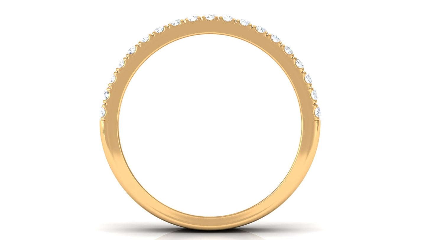 1.50 CT Certified Zircon Semi Eternity Ring in Pave Setting