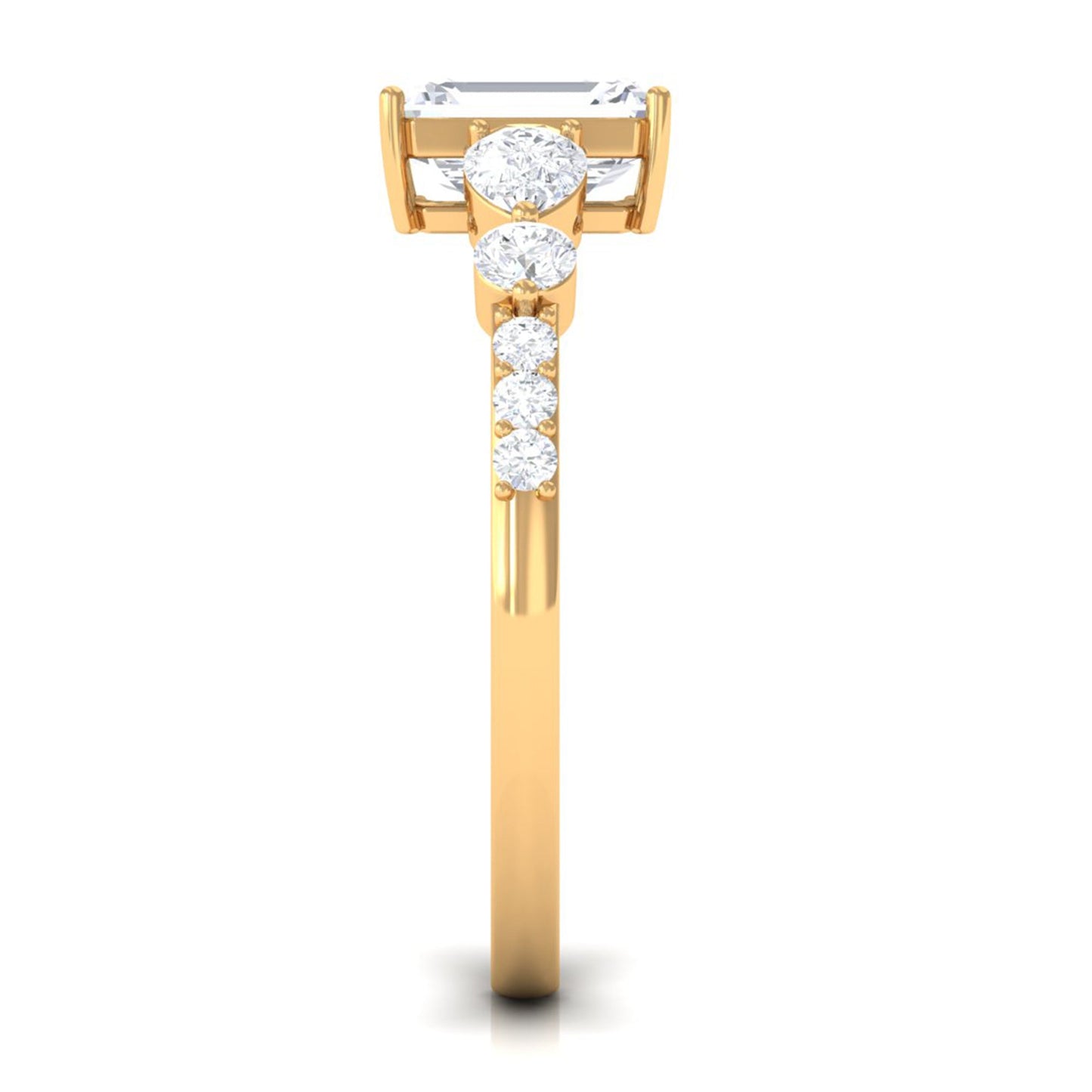 Emerald Cut Zircon Classic Solitaire Engagement Ring