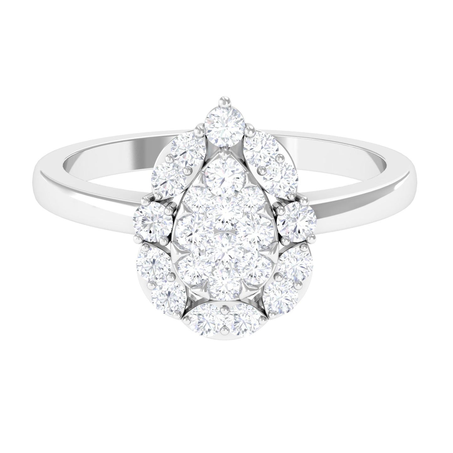Cubic Zirconia Engagement Ring in Illusion Setting