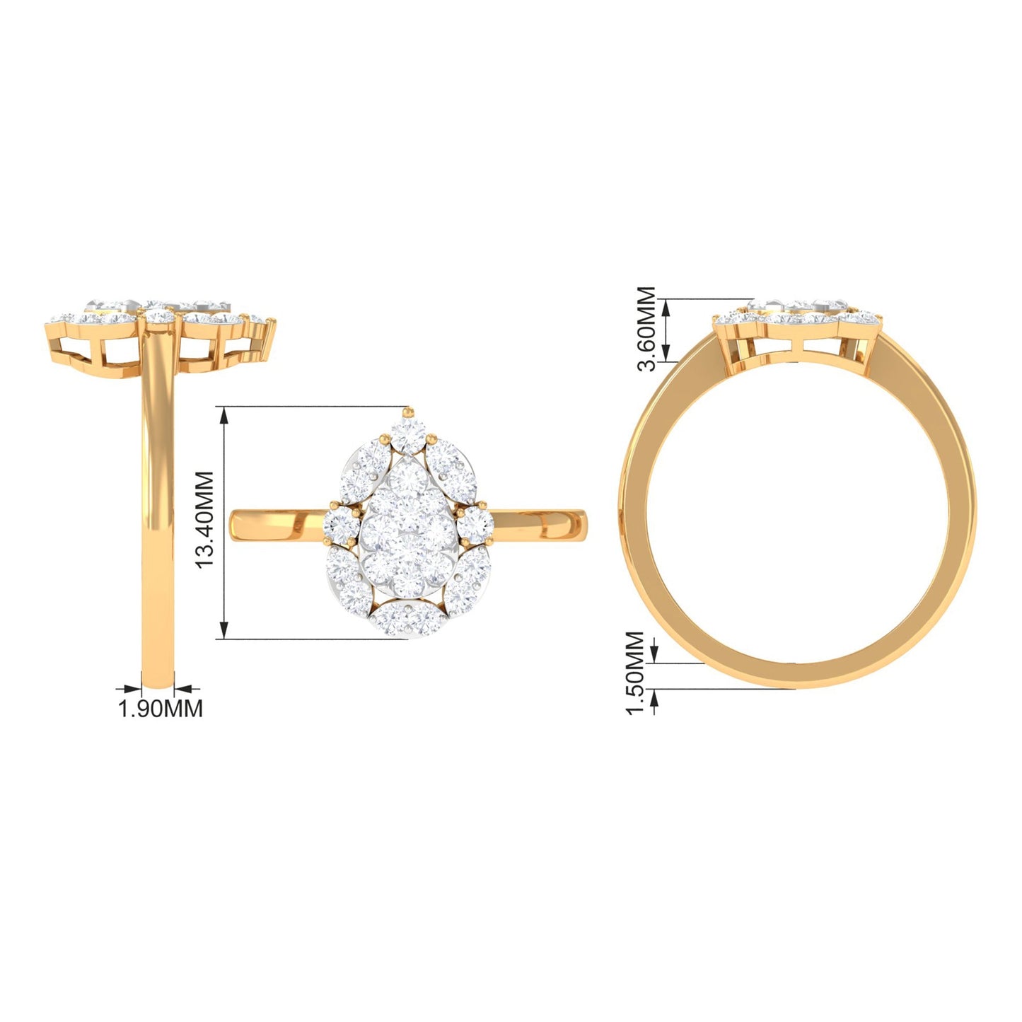 Cubic Zirconia Engagement Ring in Illusion Setting