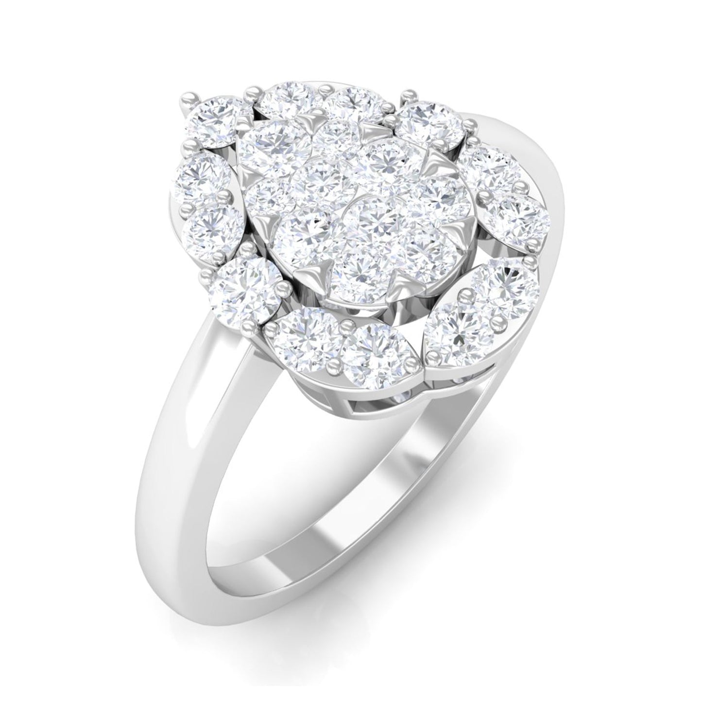 Cubic Zirconia Engagement Ring in Illusion Setting