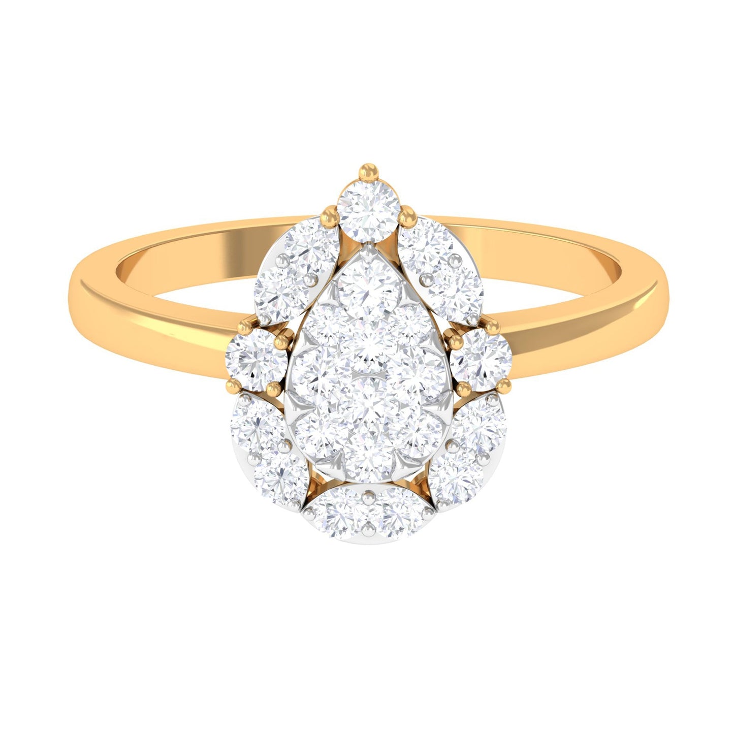 Cubic Zirconia Engagement Ring in Illusion Setting