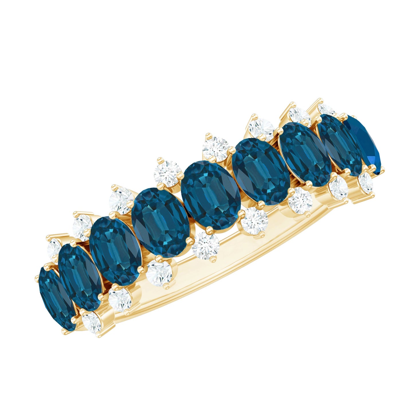 London Blue Topaz Half Eternity Band with Certificate